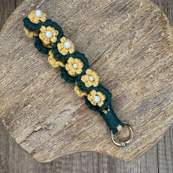 Beaded  Macrame Boho Keychain Charm Purse Bag Charm FAST SHIP NEW - Picture 3 of 6